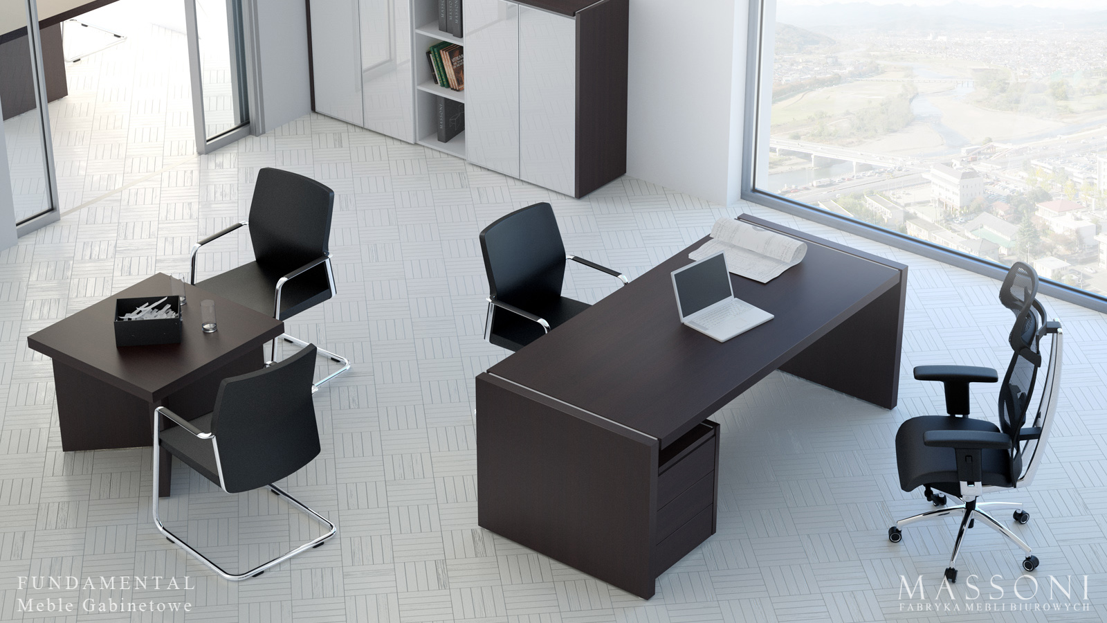 Fabryka Mebli Biurowych Massoni meble gabinetowe Fundamental ergonomiczne meble menedzerskie