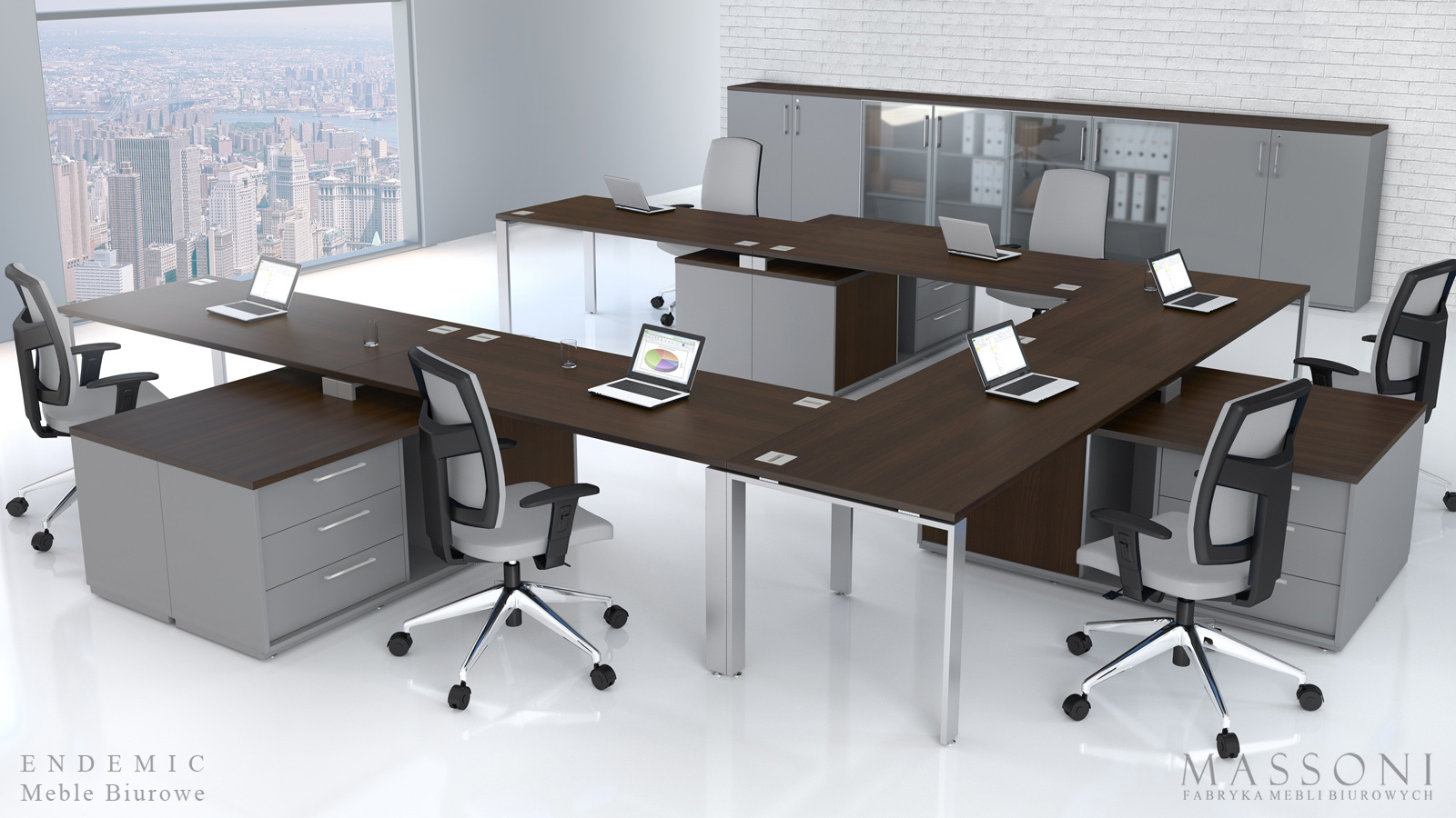 Massoni system mebli biurowych Endemic Pracownicze 2 1