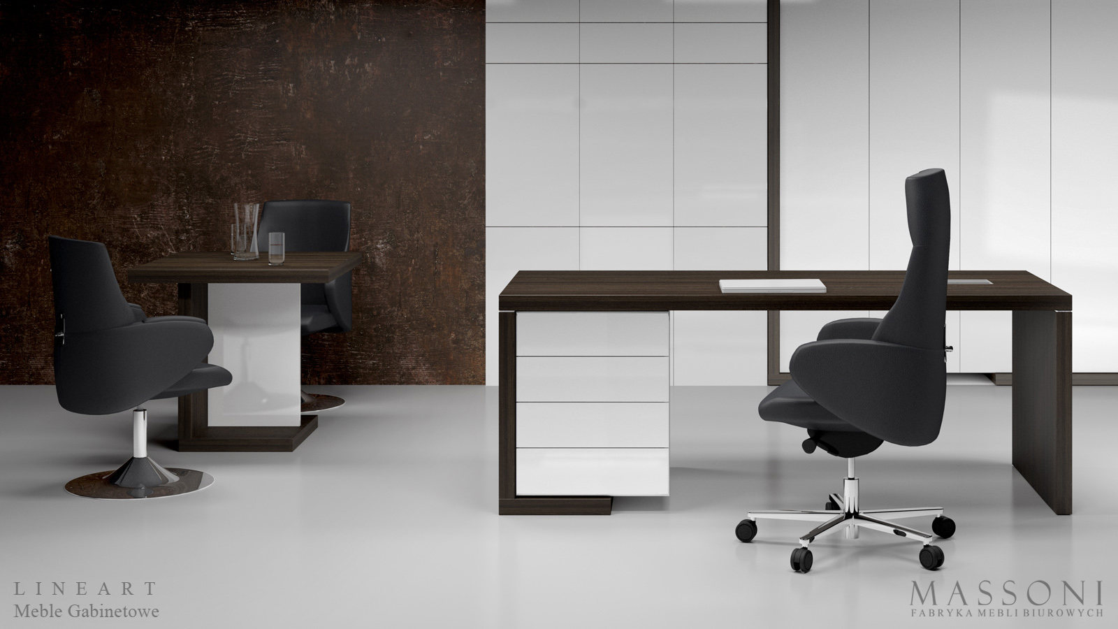 Fabryka Mebli Biurowych Massoni meble gabinetowe Lineart futurystyczny gabinet 