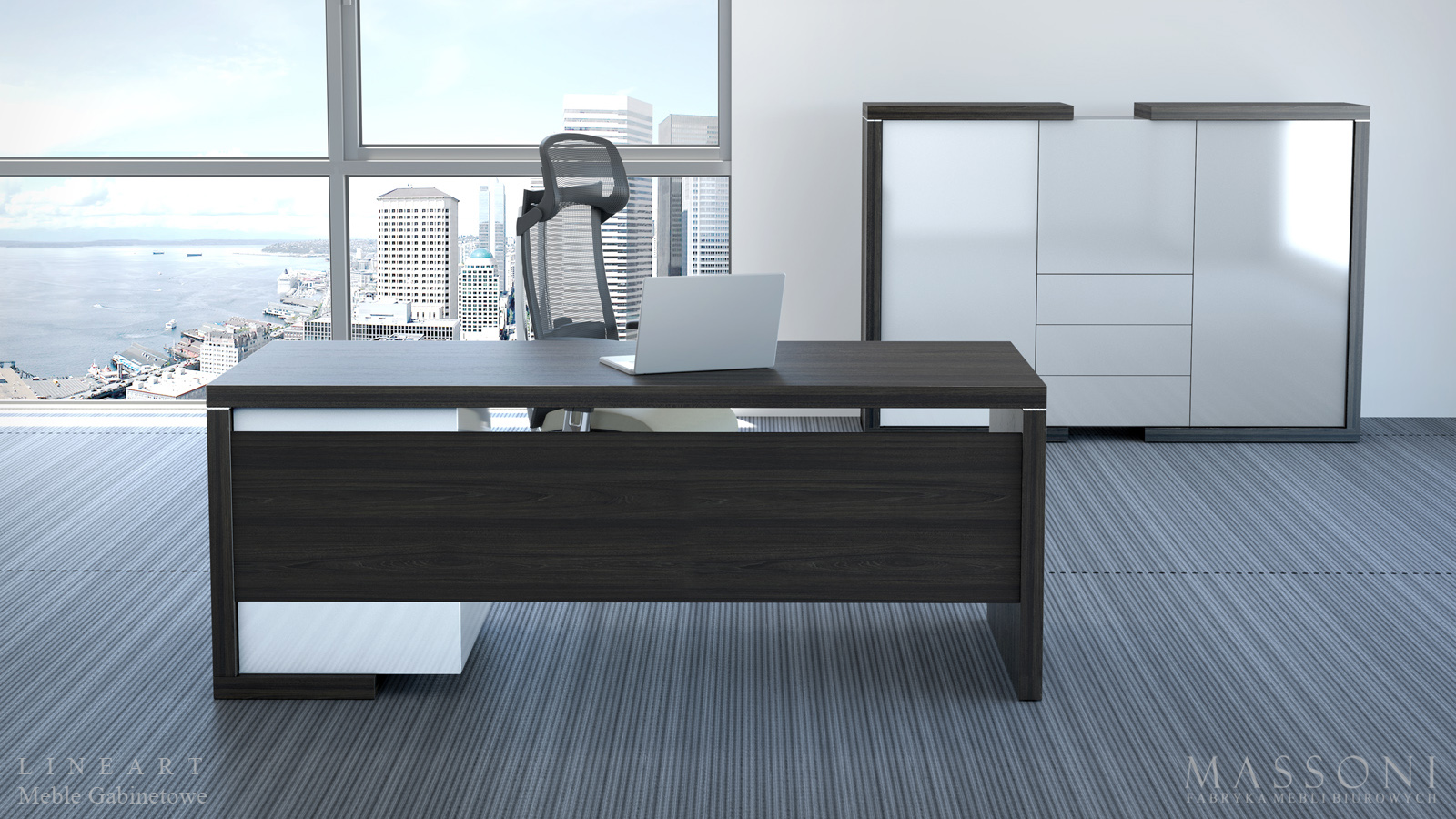 Fabryka Mebli Biurowych Massoni meble gabinetowe Lineart nowoczesny gabinet 