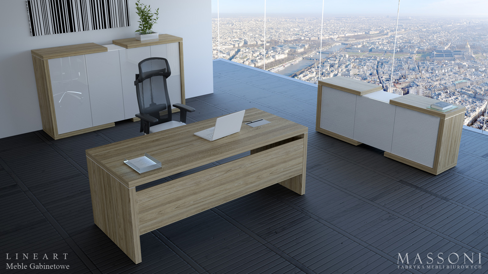 Fabryka Mebli Biurowych Massoni meble gabinetowe Lineart gabinet polska 