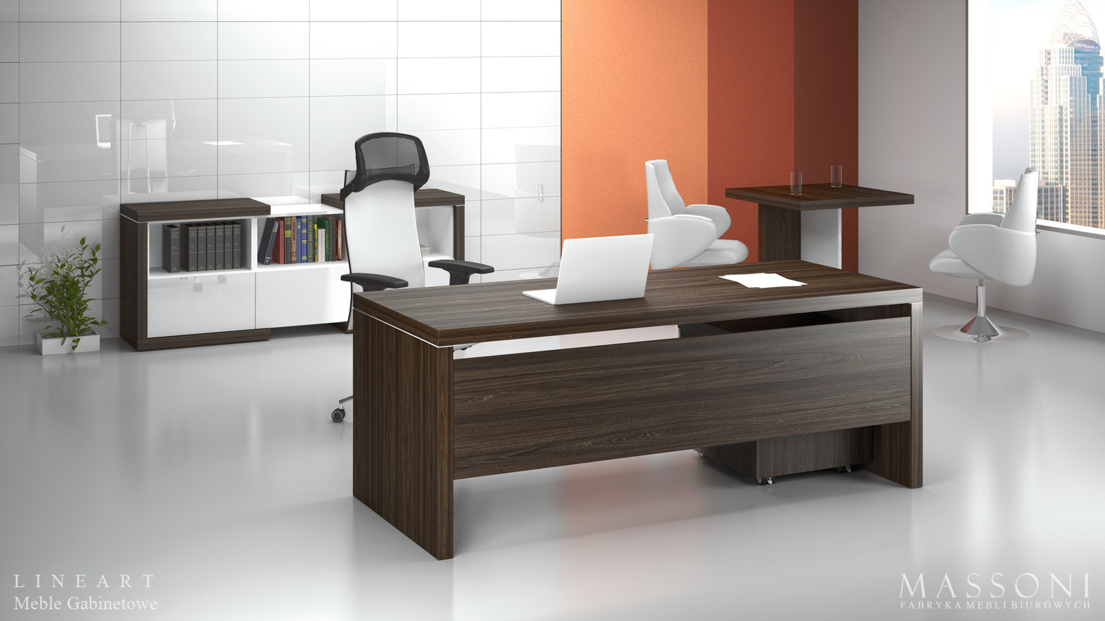 Fabryka Mebli Biurowych Massoni meble gabinetowe Lineart meble do gabinetu 