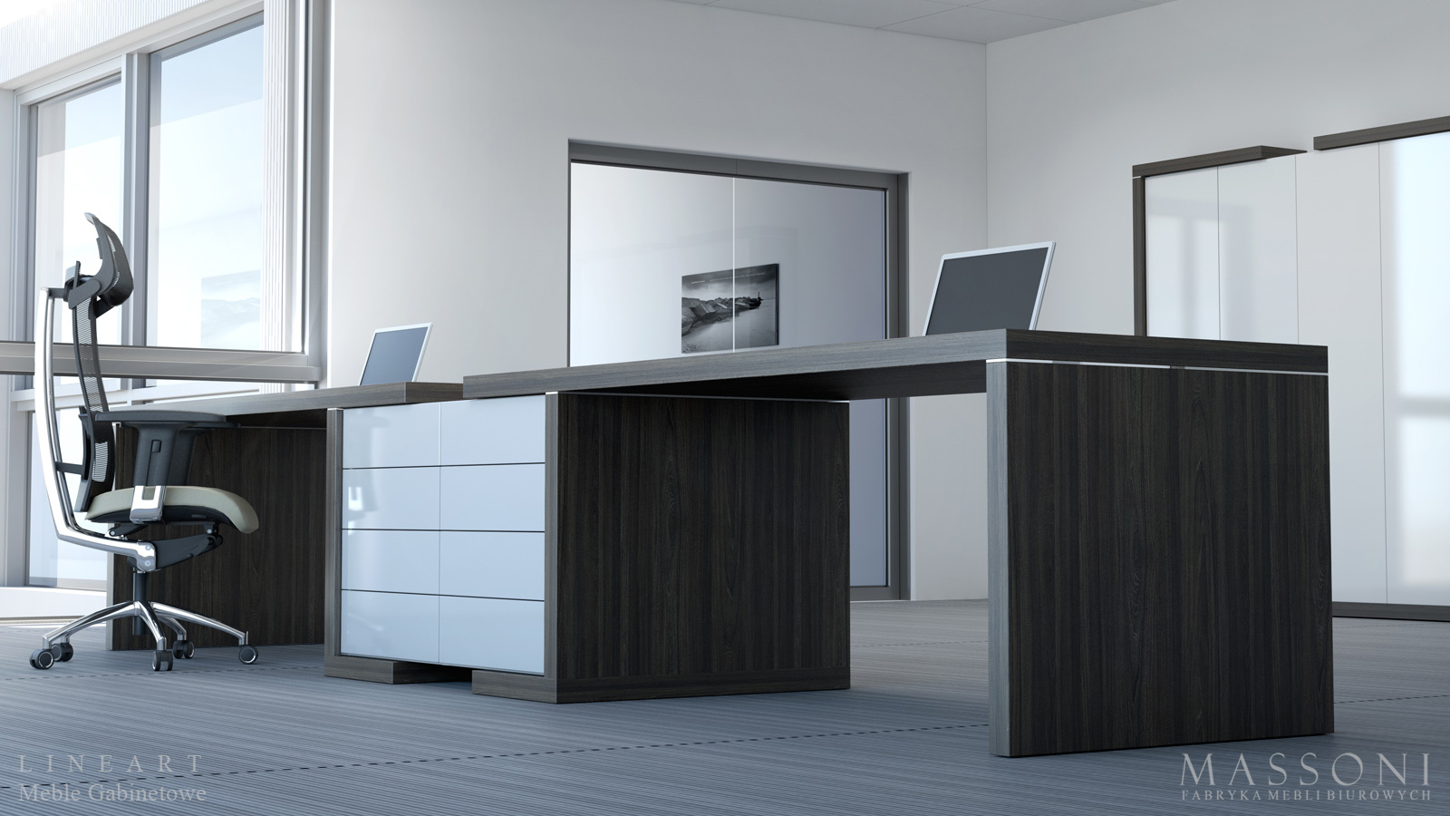 Fabryka Mebli Biurowych Massoni meble gabinetowe Lineart meble gabinetowe zespolowe 