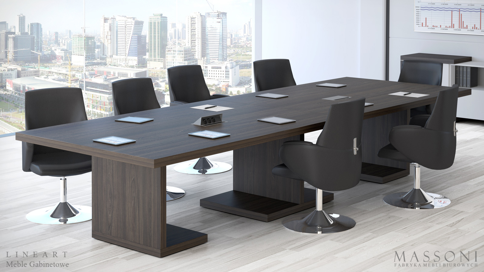 Fabryka Mebli Biurowych Massoni meble gabinetowe Lineart sala konferencyjna 